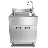 Freistehendes Spülbecken, Außenspüle, Küchenspüle, Edelstahlspüle Mit Schrank, Gewerbliches Standspülbecken, Industriespüle, Für Küche, Badezimmer, Restaurant, Bauernhaus, Wäscherei, Waschküche(Size:4