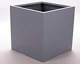 Elegant Einrichten Blumenkübel Fiberglas quadratisch 30x30x30cm grau.