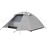 Zelt 2-3 Personen Ultraleicht Wasserdicht 3000mm 4 Jahreszeiten Kuppelzelt mit Doppelschicht & Schnellaufbau Ideal für Camping Trekking Festival und Outdoor Abenteuer (Grau,2 Personen)