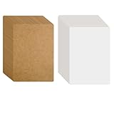 YSDMY 100 Stück A6 Kraftpapier 14.5 x 9.5 cm Kraftkarton zum Drucken 350g/m² Blanko Karten postkarten Karteikarten Papier Karten für DIY Kreative Bastelprojekte (Braun/weiß)