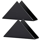 FAELNK 2 Stück Serviettenhalter Schwarz 304# Dreieckiger Metall Freistehende Serviettenspender Stand Tisch Organisation für Küchenarbeitsplatten Picknicktische Party Dekoration (17 x 8.5 x 4.5cm)