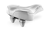 Selle Montegrappa FAHRRADSATTEL CITYSATTEL Leder Damen Herren für CITYRAD BEACHCRUISER HOLLANDRAD in Vintage Retro Look XC 1700 P! Quadro Farbe: Weiss - Made in Italy