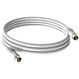 topolenashop Antennenkabel TV Koaxial 3m/1.5m, 75 Ohm Antennenkabel Sat Kabel Koaxialkabel TV doppelt geschirmt IEC Buchse Farbe Weiß (3m)