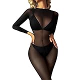HTRUIYATY Damen Bodystocking Sexy UltradüNner Full Body Stockings Nylon GanzköRper Strumpfhose Bodysuit