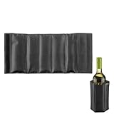 Weinkühler Manschette, 1 Stück Aktiv Weinkühler schwarz, Aktiv Weinkühler Elegant, Kühlmanschette für Wein & Sekt, Flaschenkühler für unterwegs, Weinflaschenkühler