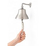 Assorted Collections Barzubehör für Zuhause, Kneipen-Handglocke – Wandmontierte Barglocke, nautische Dekoration – Silberne Glocke mit Lauten Tönen, ideal für Weihnachten, Empfänge, Kneipen 4'