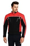 WMW WALI MOTO WEAR Bikerjacke Herren Textil Motorradjacke mit herausnehmbaren CE-Protektoren, verstellbarer Passform & warmem Innenfutter (DE/NL/SE/PL, Alphanumerisch, 3XL, Regular, Regular, RED)