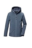 killtec Jungen Softshelljacke/Outdoorjacke mit Kapuze KOW 366 BYS SFTSHLL JCKT, blaugrau, 152, 42161-000