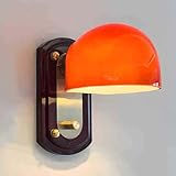 AoLa Vintage Bettleuchte Wandleuchte Mit Schalter E27 Retro Innen Wandlampe Mit Glas Lampenschirm Schlafzimmer Lampe Wand Bett Wandbeleuchtung Dekorative Wohnzimmer Art Deco Loft Stil(Mit Lichtquelle)