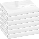 6 Stück Bettlaken ohne Gummizug - Bettwäsche Essentials 225 x 260cm - Flaches Laken weich gebürstete Mikrofaser für Krankenhaus, Massagetisch, Hotel, Airbnbs, Reisen