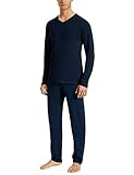 Uncover by Schiesser Herren Pyjamas Schlafanzug lang, Nachtblau, 50 EU