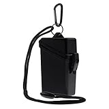 WITZ STRANDSAFE Large - großer wasserdichter Badesafe schwarz [1 Stück] Strandbox Schwimmsafe mit Karabinerhaken und Nylonschnur zum umhängen
