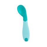 Chicco ESSLERNLÖFFEL, ANGEWINKELT, klein und leicht, mit abgewinkelter Form und ergonomischem Griff zum Selbstfüttern 8+ Monate, Hellblau