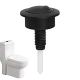 WC-Spülkasten-Druckknopf, Doppelspülung, Ersatztaste, sichere und reibungslose Bedienung, mit geschlossenem Tank und Doppelspülsystem, einfach zu installieren, silber/schwarz für Toiletten