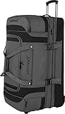 Reisetasche 2-Rad Trolley Weichgepäck Reisetasche mit Rollen und 6 Fächern - erweiterbarer Reisetrolley - Sporttasche 120-150 Liter Volumen 81x39x39/47 cm Farbe Grau/Schwarz Größe 120-150 Liter
