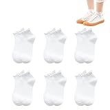 GUTERTOP 6 Paar Socken mit rüschen damen, Ruffle Socks, Elegante Prinzessin Rüschensocken für Damen Mädchen Frauen