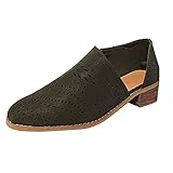 Stiefel, niedrig, ausgehöhlt, für Damen, Ausschnitt, einzelner Absatz, Stiefel, Reißverschluss, lässige Damensandalen, dunkles Kleid, armee-grün, 38.5 EU