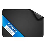 Gomin Mauspad – 28 x 20 cm Gaming Mousepad – rutschfest und Wasserdicht – Vernähte Kanten Mouse Pad verbessert Geschwindigkeit und Präzision, Mausmatte für PC, Büro, Laptop, Computer – Schwarz