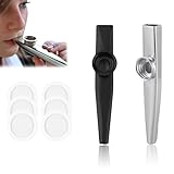 2 Stück Set Kazoos Metall, Kazoo Metall, Kazoo Instrument, Für Kinder Und Musikliebhaber, Kazoo Kinder(Silber U