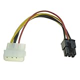 R03S 6-Pin PCI-E auf 4-Pin Molex Stromkabel – PCIe Stromadapter für Grafikkarten, Netzteil Adapter Kabel