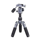 Kleines Dreibeinstativ, 5 Abschnitte, 360 Grad horizontaler Drehkopf, leichtes Aluminium, für DSLR-Kameras, Video-Camcorder