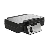 Krups FDK Iconic Waffeleisen, 850 W, keramikbeschichtete Antihaft-Platten, ikonisches Design, vertikale Aufbewahrung, benutzerfreundlich, Schwarz/Edelstahl, FDK261