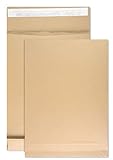 50x braune Faltentasche DIN C4 229× 324 mm 130g braun Umschlag erweiterbar Faltenversandtasche C4 ohne Fenster große Versandtasche mit Stehboden Umschlagtasche Braun Briefhülle C4 mit Falte