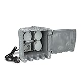LongLife LED Gartensteckdose in Steinoptik IP44 - Ausführung: 4 Steckdosen