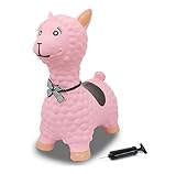 JAMARA 460543 - Hüpftier Lama mit Pumpe - BPA-Frei, bis 50 kg, fördert den Gleichgewichtssinn und die motorischen Fähigkeiten, robust und widerstandsfähig, pflegeleicht