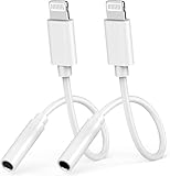 Apple MFi-zertifizierter Apple Lightning auf 3,5-mm-Kopfhöreranschluss-Adapter, iPhone AUX Audio Dongle 3,5 mm Klinke Kopfhörerkabel-Konverter kompatibel für iPhone 14 13 12 11 Pro Max XS XR X 8 7 6