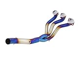 ORANGES Tuning Auspuff Für MT-09 FZ-09 FJ-09 XSR900 Tracer 900 GT 2014-2020 Motorradauspuff 51 Mm Vorderes Verbindungsrohr Modifizieren Motorrad Volles Auspuffsystem (Farbe : Blau)