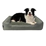 Zedelmaier Hundebett für mittelgroße & Grosse Hunde, Dicker Hundekissen, ergonomisches Hundebetten mit abnehmbarem Bezug, kratzfestes & wasserdichtes Hundekorb, Hundekörbchen waschbar (90×68×21cm)