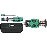 Wera 05051016001 Kraftform Kompakt 20 Tool Finder 1, mit Tasche, 7-teilig, Schwarz Grün, One size & 05008873001 Kraftform Kompakt Stubby 1 Schraubendreher mit Bit Magazin, 6-teilig
