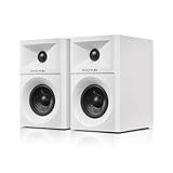 Sanyun SW203 4.0 PC Lautsprecher - 60W 4-Wege DSP Steuerung 3D Immersiver Sound - 3' Kohlefaser Tieftöner & 20mm Seidenkuppel Hochtöner - 24bit DAC USB/Bluetooth 5.4/AUX - Studio-Audio (Paar, Weiß)