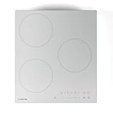 Klarstein Delicatessa Induktionskochfeld - 3-Zonen Einbau-Induktionskochplatte, 6600W mit Boostern, Slider Touch Control, Timer & Kindersicherung, Weiß, Kompaktes 45cm Design