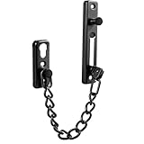 elzle Türkette mit Federmechanismus, 4 Schrauben für einfache Montage, Robuste Türsicherungskette für mehr Sicherheit in Haushalt, Hotel und Wohnung (Schwarz)