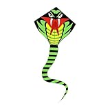 MotiveTech Schlangendrachen Als Großer Familiendrachen Und Einleiner Flugspielzeug mit Lebensechtem Muster in Kräftigen Farben für Unvergessliche Momente bei Ou, 1 M X 0.8 X 8.2 M