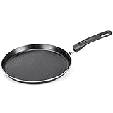 Moneta Gea Crêpe, 25 cm, 100% recyceltes Aluminium, für jede Kochplatte inklusive Induktion. Made in Italy, Schwarz