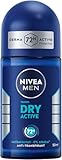 NIVEA MEN Dry Active Deo Roll-On, effektives Antitranspirant mit 72h Schutz für ein trockenes Hautgefühl, antibakterielles Deodorant mit Dual Active Formel (50 ml)