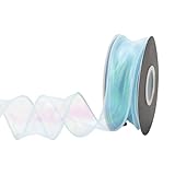Sbshiouu Durchsichtiges Organzaband, 40 mm x 9 m, dekoratives Band zum Basteln, Verpacken von Blumensträußen, Schleifen, Kränzen, Hochzeit