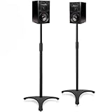 OUUTMEE Boxenständer, Lautsprecherständer, höhenverstellbar von 86–127 cm mit Kabelmanagement, Lautsprecherhalterung, 2er-Set,Tragfähigkeit je 3.6 kg. Set mit 2, Geeignet kleinen Lautsprecher