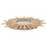 CONGARTENO Handgewebter Wandspiegel aus Korbgeflecht Kompakter Schminkspiegel mit Hochauflösender Glatter Oberfläche Dekorativer Wandspiegel für Innenbereiche