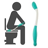 WC-Hilfsmittel,Toilettenhilfe Toilettenhilfsmittel Werkzeuge Langer Griff Untere Lange Reichweite Komfort Wischer Verlängert Wischer Halter Toilettenpapier Gewebe-Griff oder vorbefeuchtete Tücher