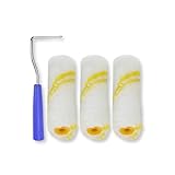 PARENCE.- Set mit 3 kleinen Farbrollen mit Griff – 10 cm Rollen, 20 cm Griff – Ideal für Präzisionsarbeiten und Ausbesserungen
