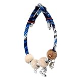 DIYEAH Verstellbares Katzenhalsband aus Weichem Baumwollseil mit Sicherheits Glocke und Handgefertigter Holzperle Stilvoller Japanischer Kätzchen halskragen Geeignet für Kleine Katzen