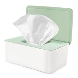 Vonsera Box für Feuchttücher, Feuchttücher Box mit Deckel, Nachfüllbare Feuchtes Toilettenpapier Box für Baby, Feuchttuchspender Baby für Zuhause und Büro (Grün)