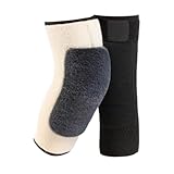 JISADER Kniewärmer für Kalte Monate, Isoliert, mit Fleece Innenfutter, Rutschfeste Ausführung, 55cm