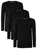 Tommy Hilfiger Herren 3er Pack Langarmshirts Basic, Schwarz (Black/ Black/ Black), XL