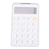 Fockety Tischrechner, 12-stelliger Büerrechner mit großem LCD-Display, doppelter Solar- und Batterieversorgung, Buchhaltungsrechner mit großen Tasten für das Büro (White)