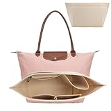 Taschen Organizer für Longchamp L,Organizer für Longchamp Tasche,Handtaschen Organi-zer,Filz Taschenorganizer mit mehreren Taschen,Folding Tote Bag Organi-zerfor Insert Wallet Organi-zer (Beige, L)